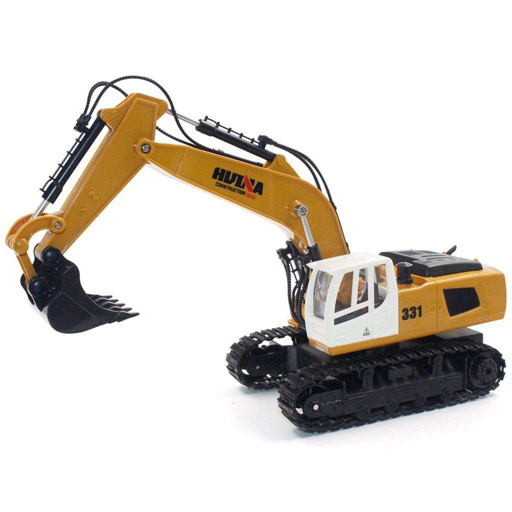 【điều khiển từ xa】HUINA TOYS 1331 1/16 9CH RC Excavator Truck Car with Light 350° Rotation