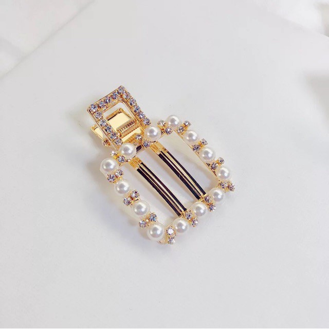 Kẹp tóc đính đá hình vuông tròn và trái tim