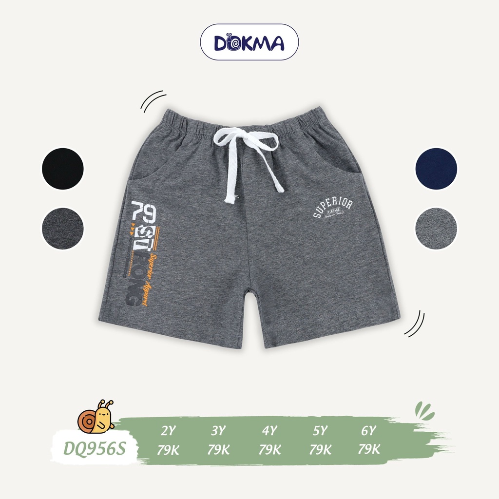 2-6Y Quần đùi, quần short bé trai cotton Dokma DQ956S/DQ958S