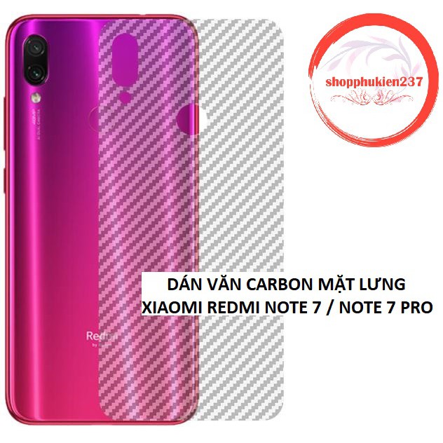 FREESHIP 99K TOÀN QUỐC_Miếng Dán Lưng Vân Carbon Dành Cho Xiaomi Redmi Note 7 , Redmi Note 7 Pro Dán Dẻo Mặt Lưng