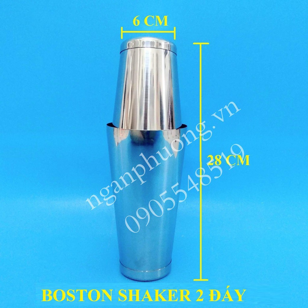 Bình lắc cocktail boston shaker inox 2 đáy