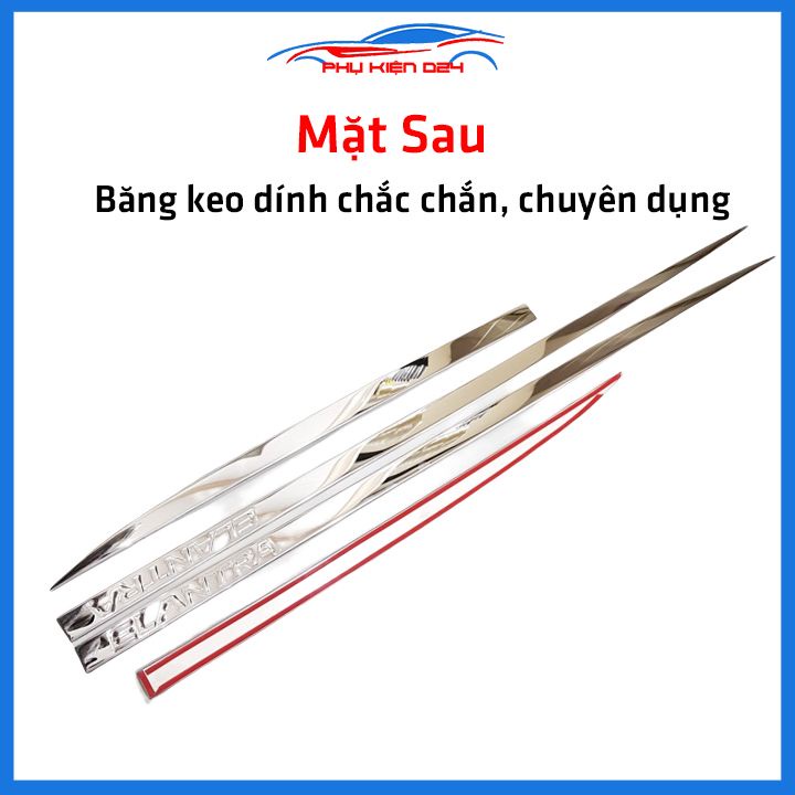 Bộ ốp nẹp sườn Elantra 2016-2017-2018-2019-2020-2021-2022 mạ crom trang trí làm đẹp xe