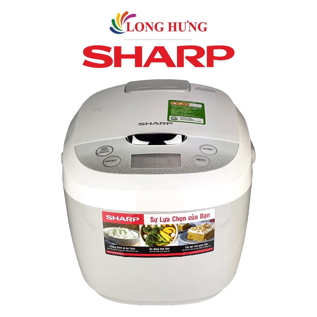 [Mã ELHADEV giảm 4% đơn 300K] Nồi cơm điện tử Sharp 1.8 lít KS-COM180EV-GY - Hàng chính hãng