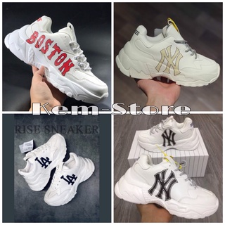 Giày Sneaker MLB Nam Nữ Các Mẫu , Giày Boston, NY, LA Da độn đế hack chiều cao full phụ kiện