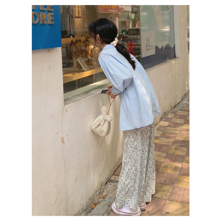 Quần ống rộng Lưng Cao Hoạ Tiết Hoa Thời Trang Mùa Hè Cho Nữ