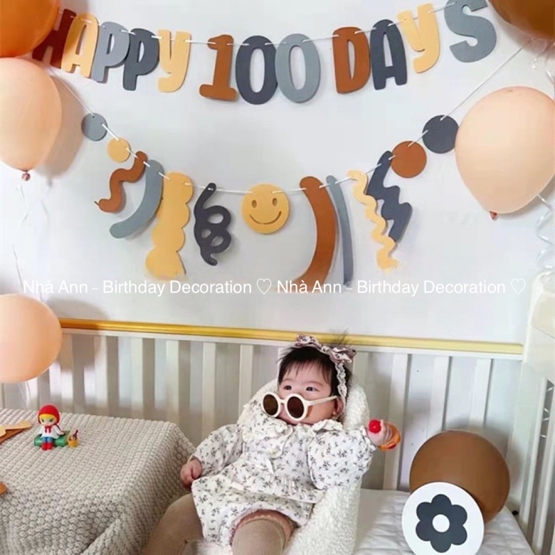 Set Cờ Trang Trí Sinh Nhật Phong Cách Hàn Quốc - Nhà Ann
