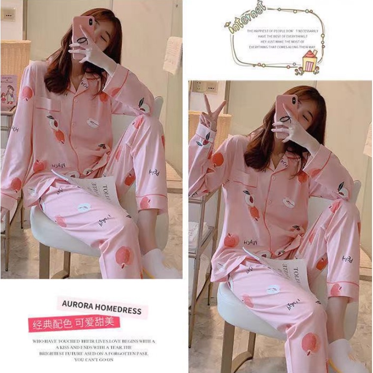 Bộ đồ ngủ tay dài thời trang dành cho nữ