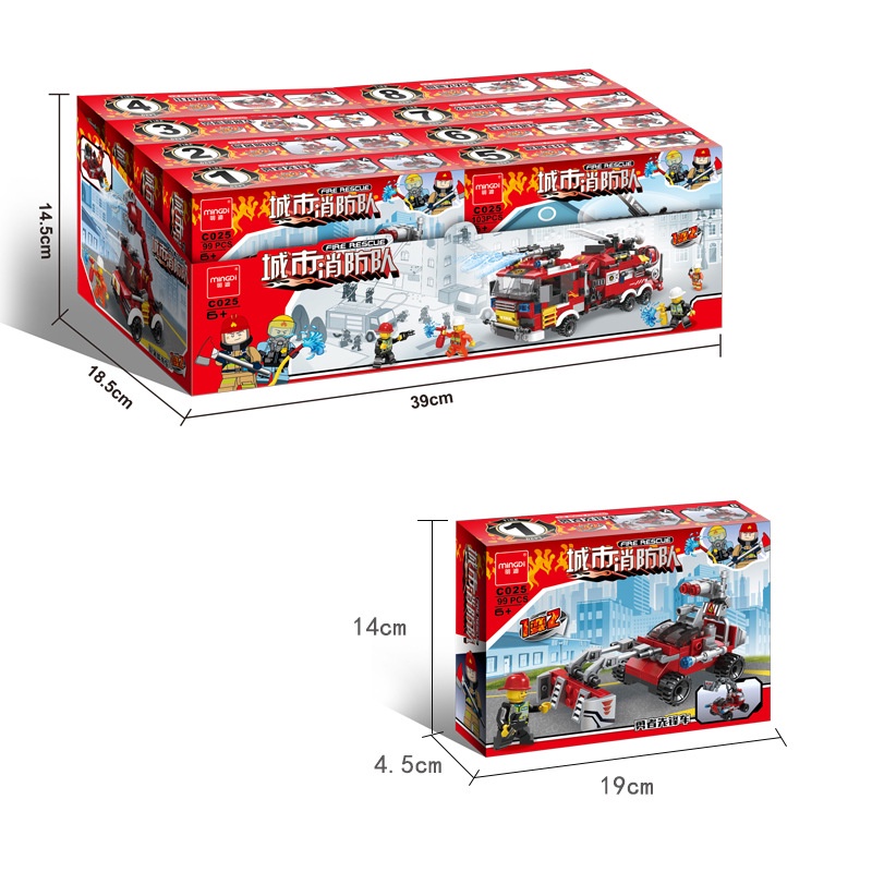 [800++PCS] Đồ Chơi Mô Hình Lắp Ráp Đội Xe Cứu Hỏa Thành Phố 8 Trong 1 Thông Minh Cho Bé - HOT