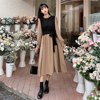Váy thu đông nữ thiết kế áo gile phong cách Retro kiểu Pháp