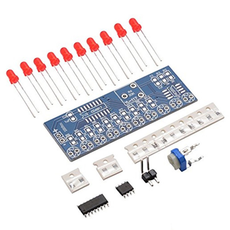 1 Bộ Mạch Đèn LED NE555 + CD4017 Chạy Điện