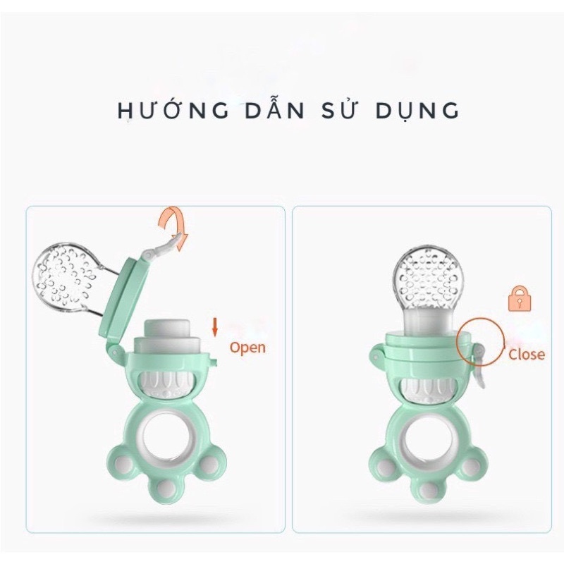 Túi Nhai Ăn Dặm Chống Hóc Misuta Kèm 3 Núm Nhai An Toàn Cho Bé