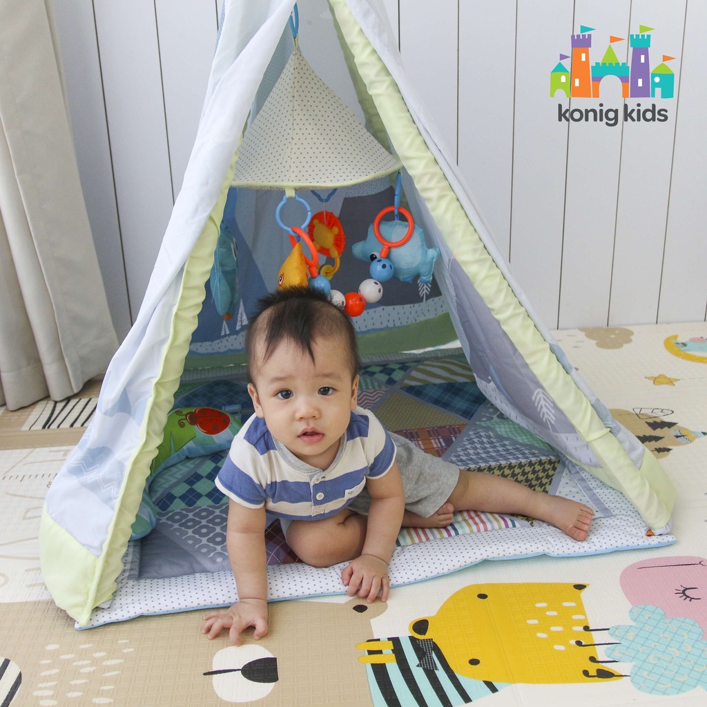 Lều vải kết hợp thảm nằm chơi cho bé 2 trong 1 Konig kids JL634-1D