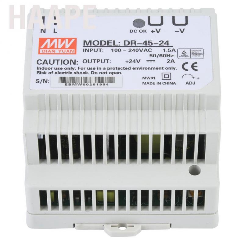 Bộ nguồn cấp điện công nghiệp DIN DR-45-24 45W một đầu ra 24V chuyển đổi AC/DC