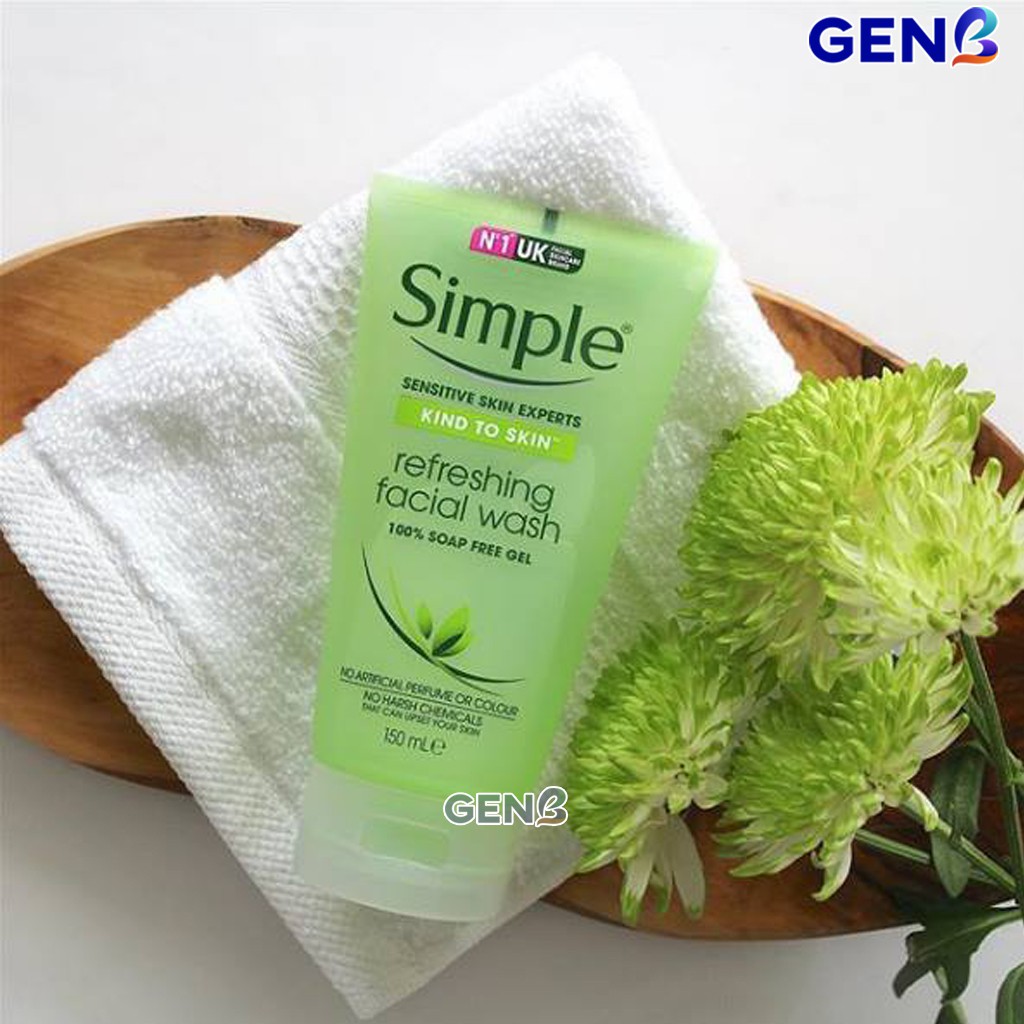 Sửa Rửa Mặt Simple Cho Da Dầu Mụn, Da Khô, Da Nhạy Cảm BAO CHECK CHÍNH HÃNG UK- Srm Gel Sữa Rửa Mặt Simple Skincare GENB