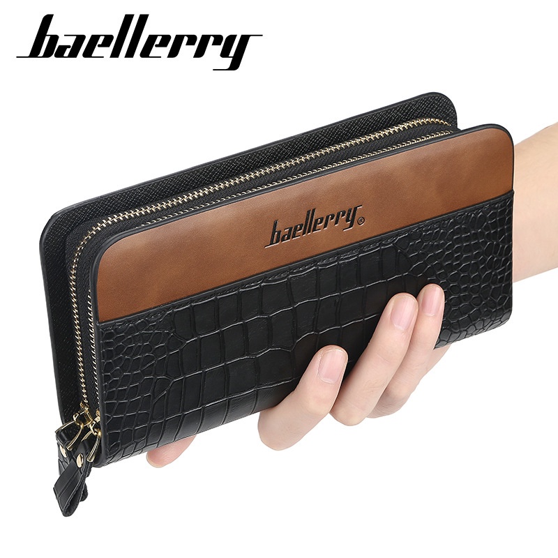 Ví da cá sấu BAELLERRY cầm tay thời trang nam tính