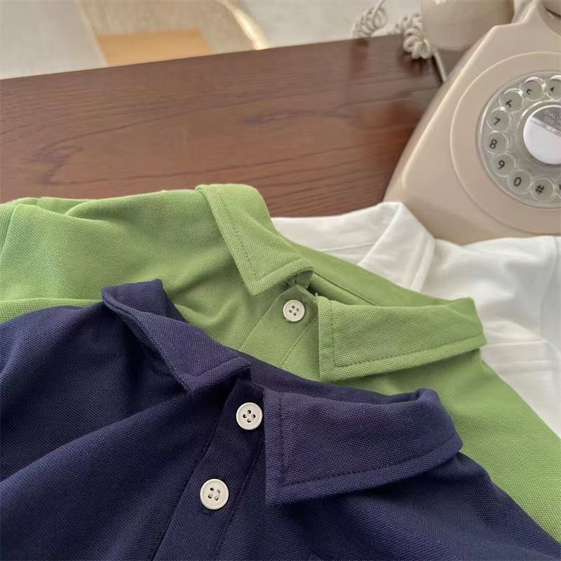 Áo Thun polo Tay Ngắn Chất Liệu Cotton Nguyên Chất 2022 Thời Trang Mùa Hè Mới Cho Bé Trai