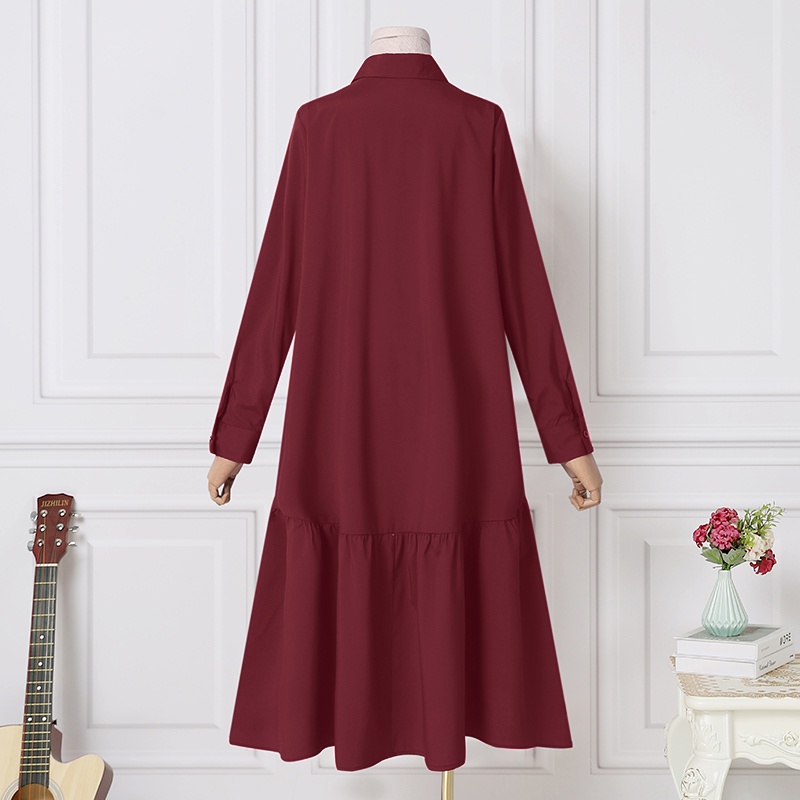 Đầm Zanzea tay dài dáng rộng phong cách Châu Âu sành điệu cho nữ