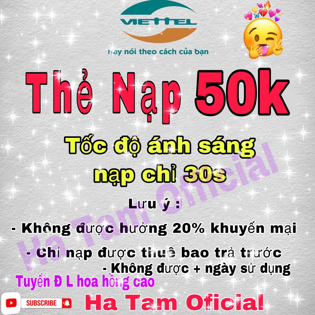 nạp 30s thẻ viettel 50k