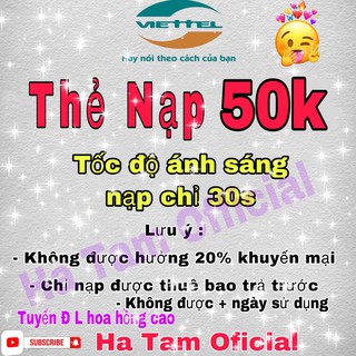 nạp 30s thẻ viettel 50k
