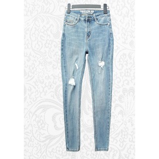 Quần Jeans nữ Skinny dáng lỡ cạp cao 654.3