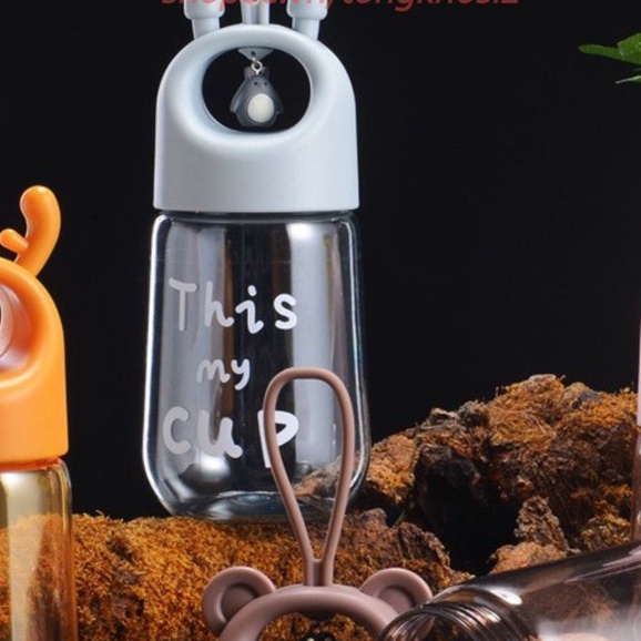 Bình Đựng Nước Cho Bé -  Bình nước 450ml đính chuông hình thú nhiều mầu sắc kiểu dáng tây âu cao cấp T2 - #binhdungnuoc