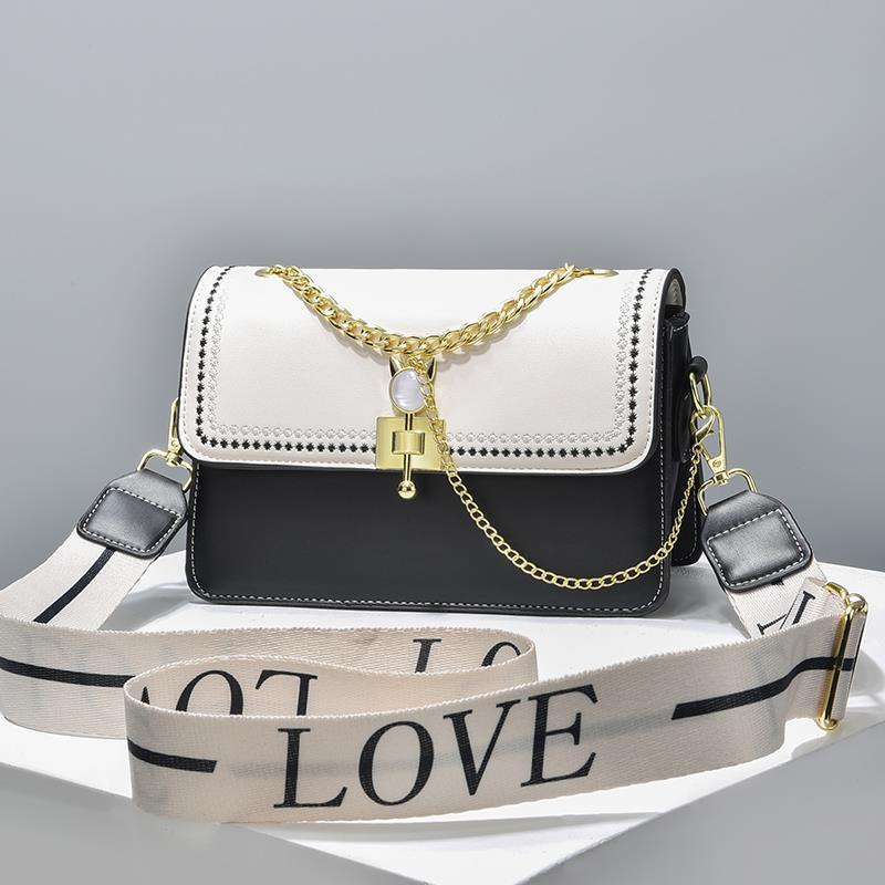 Túi Xách Đeo Vai Hình Vuông Cỡ Nhỏ Màu Sắc Tương Phản Phong Cách Hàn Quốc Cho Nữ