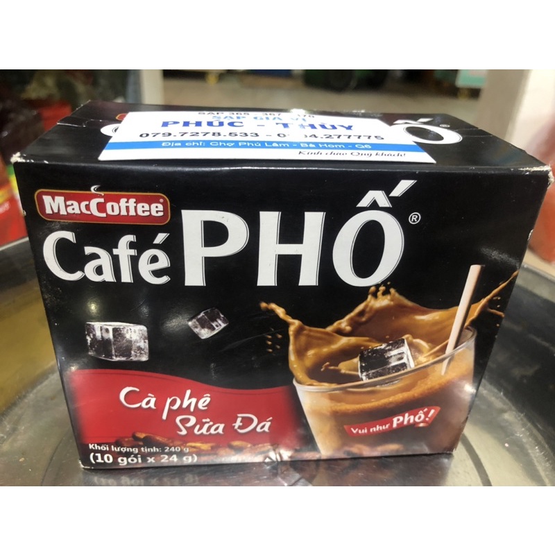 Cà phê Phố sữa đá, cafe Maccoffee 24g