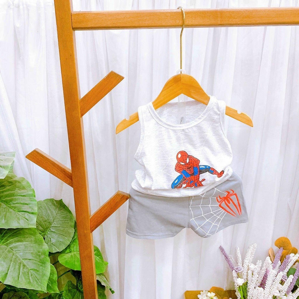 Bộ ba lỗ spidermen cho bé trai 8-18kg