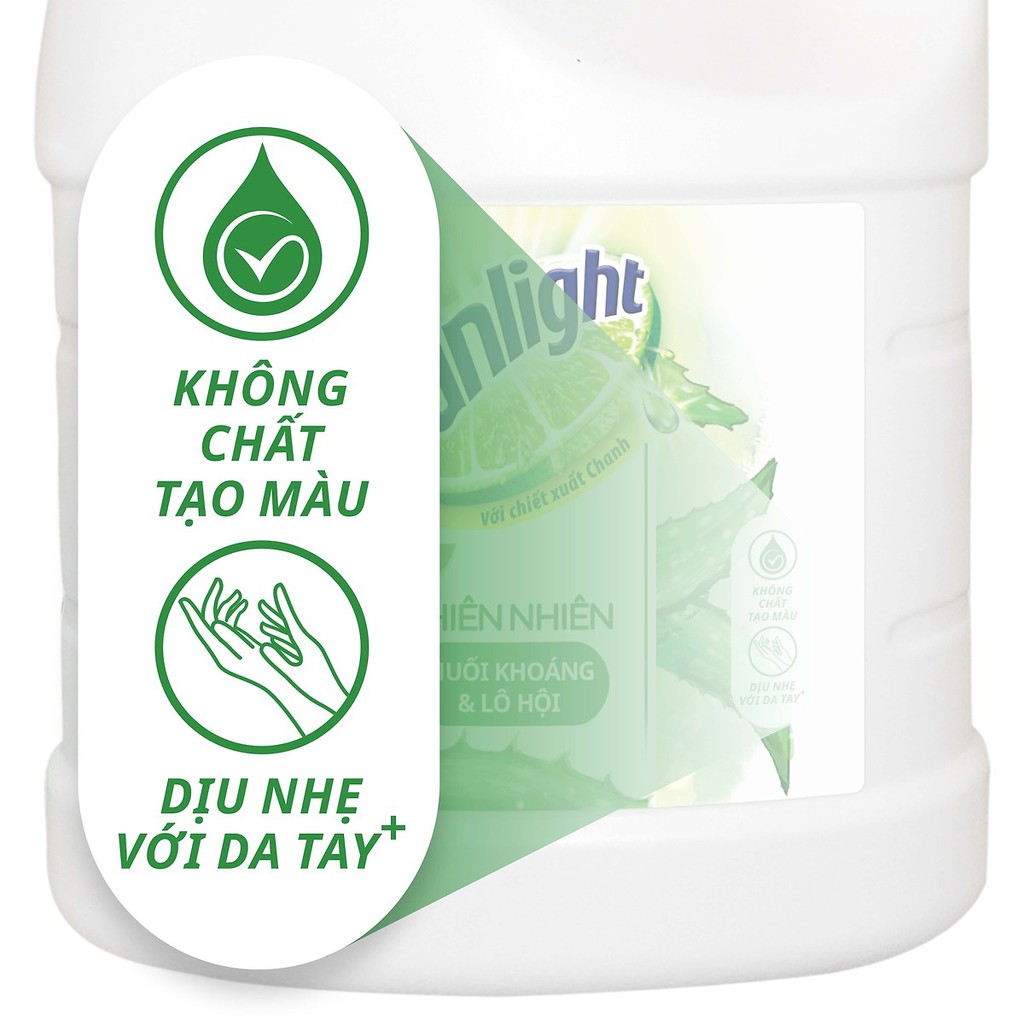 Nước Rửa Chén Sunlight Thiên Nhiên Muối Khoáng & Lô Hội (3,8 kg)