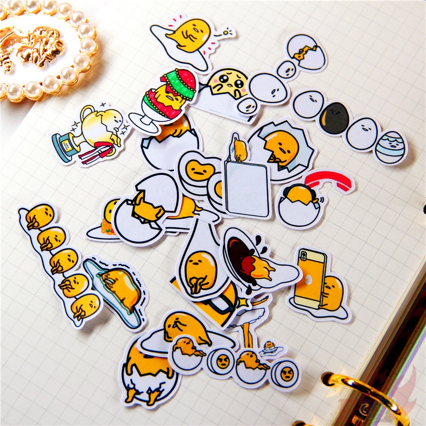 ★★★ Sticker Gudetama Q-8 Dán Trang Trí Nhật Ký ★★★ Set 50 Sticker Dán Trang Trí Album Thời Trang