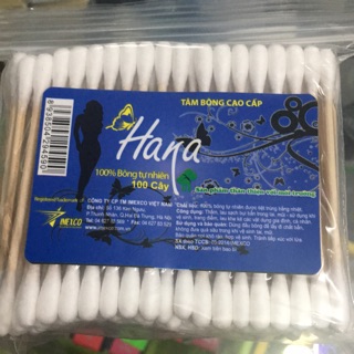 Tăm bông cao cấp Hana 100 cây (loại lớn)