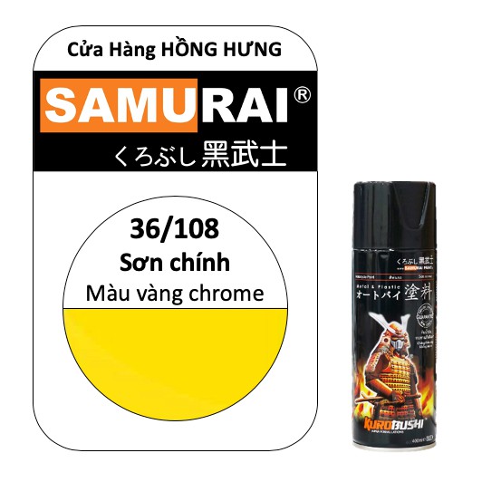 Sơn chính SAMURAI Màu vàng chrome 400ml 36/108