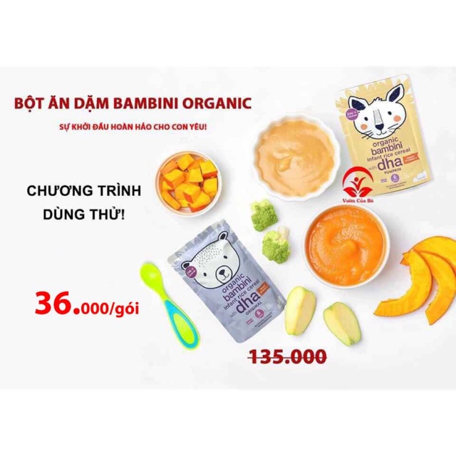 [sale] Bột ăn dặm Bambini Organic