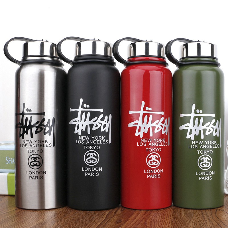 🌟 Stussy cup sports bottle mug large capacity men and women fashion outdoor portable vacuum stainless steel cup