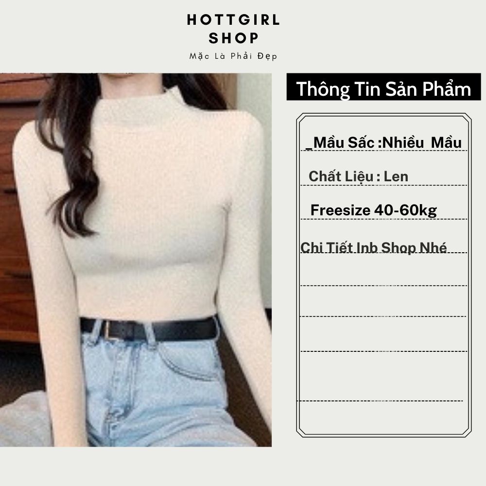 Sản phẩm : Áo len nữ cổ 3 phân Quảng Châu body ôm dáng,nhiều mầu freesize 40-58kg của Hottgirl Secret | BigBuy360 - bigbuy360.vn