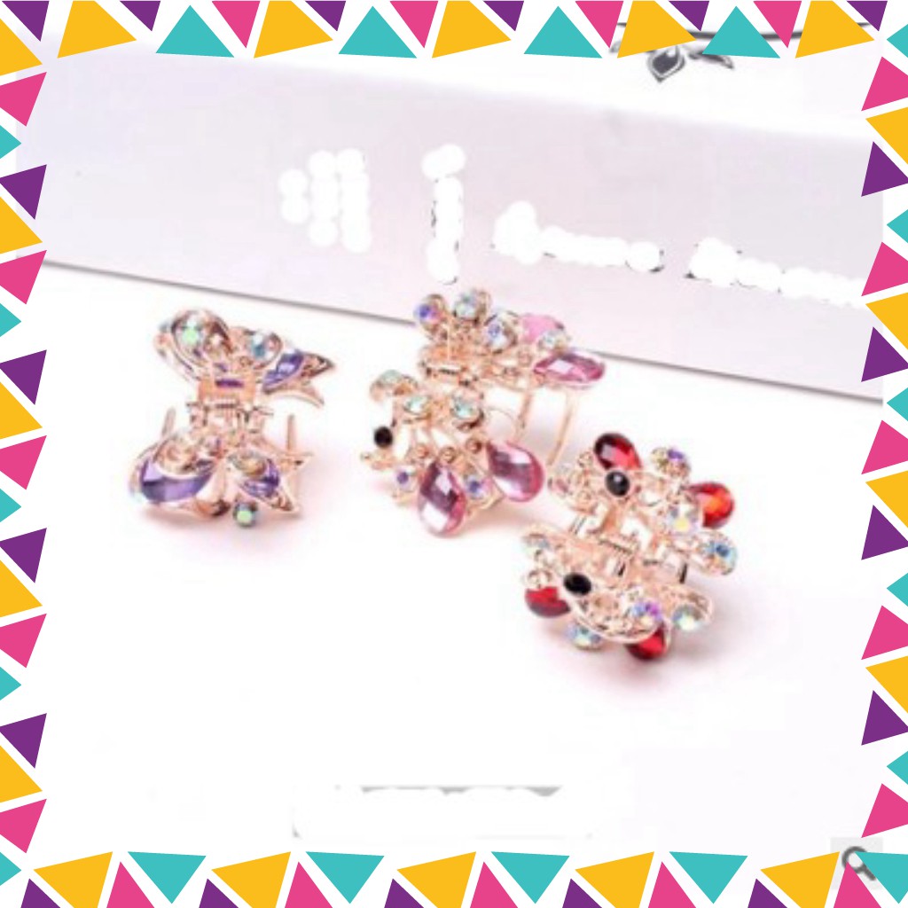 kẹp tóc  Giảm 5k lúc nhập mã [ MICOCHI5k ] _Kẹp càng cua đính đá nhân tạo 5 răng TEARA. (Chuyên túi 