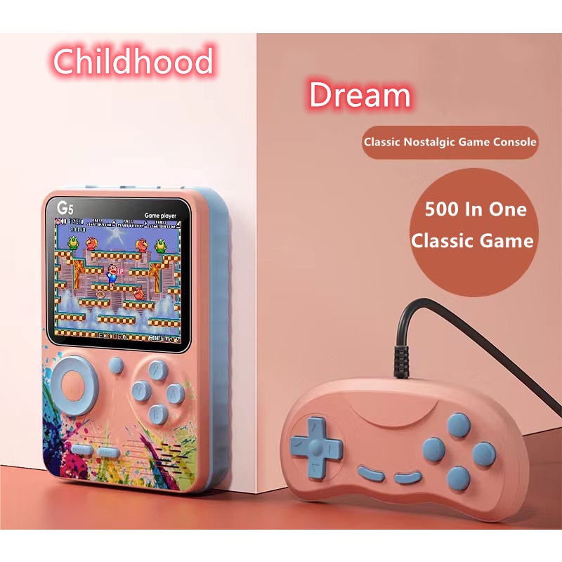 Máy chơi game cầm tay nhỏ nhắn với 500 trò chơi Super Mario Contra phong cách cổ điển