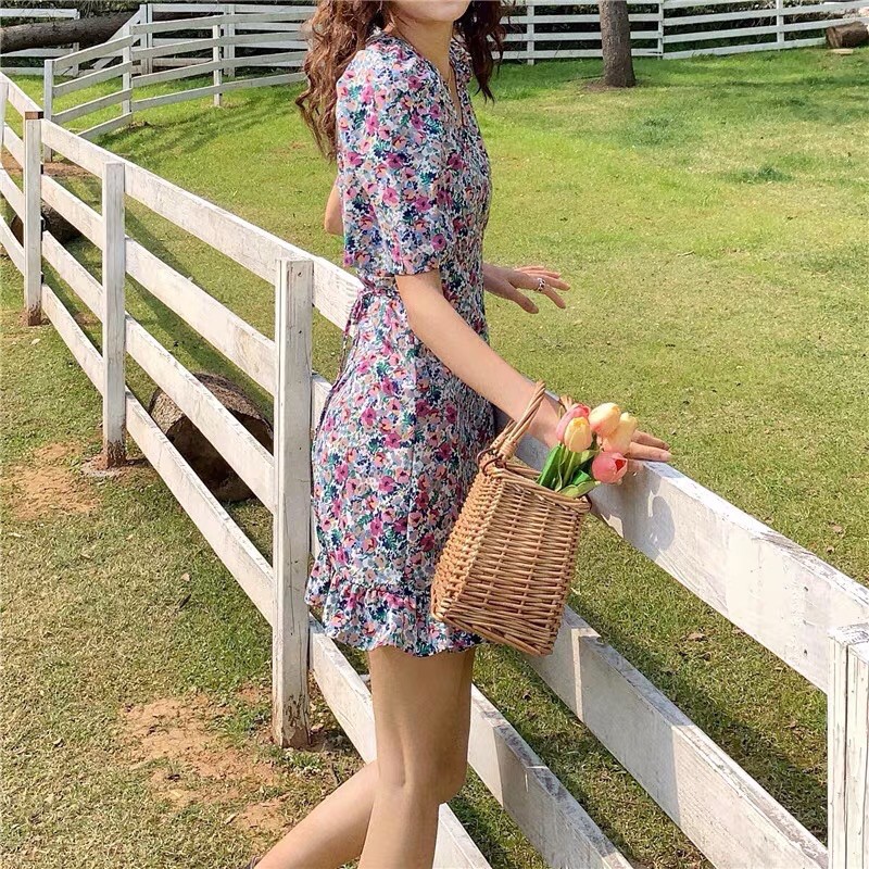 Váy đầm hoa zara họa tiết sang chảnh 💓 đầm đuôi cá tím - váy hoa dáng xòe tôn dáng | BigBuy360 - bigbuy360.vn