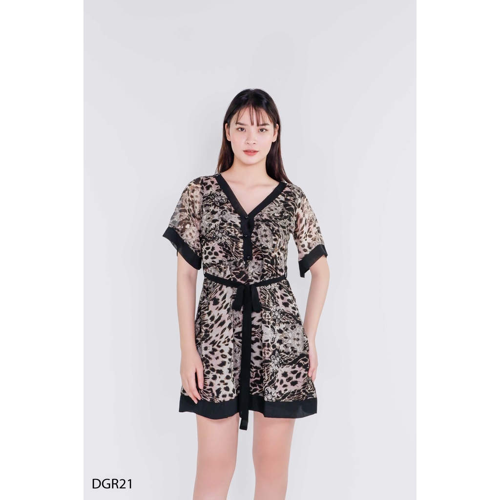 Đầm Voan Da Báo Tay Lỡ Hàng Thiết Kế (Có Size Lớn) ĐGR21