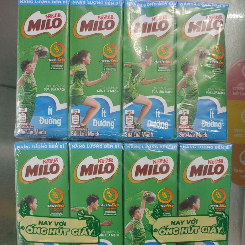 Sữa Milo ít đường vỉ 4x180ml