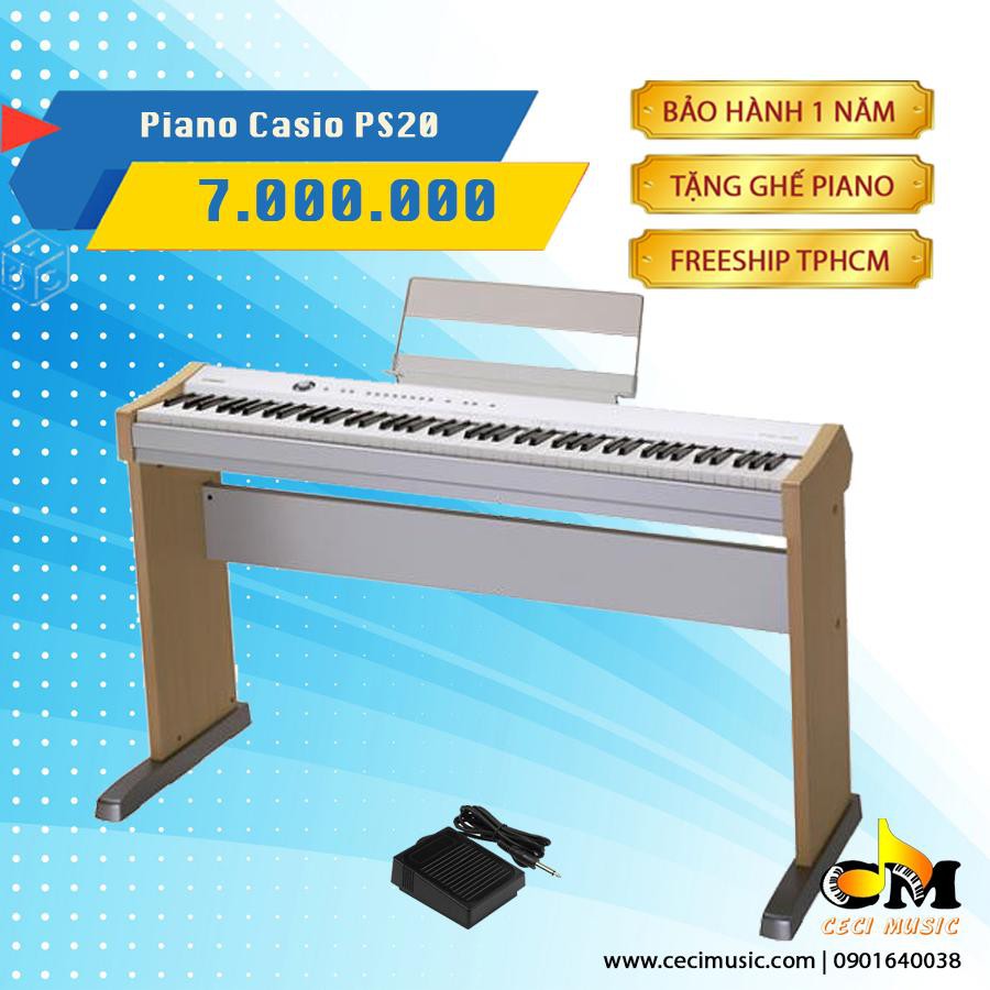 Đàn Piano Casio PS20 Hàng nội địa Nhật Bản, like new 90%. Bảo hành 12 tháng. Tặng kèm ghế Piano