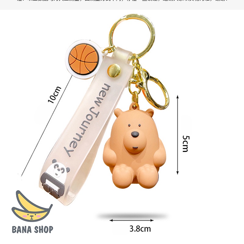Móc khoá nhựa anh em gấu ngồi Chúng tôi là gấu bare bear