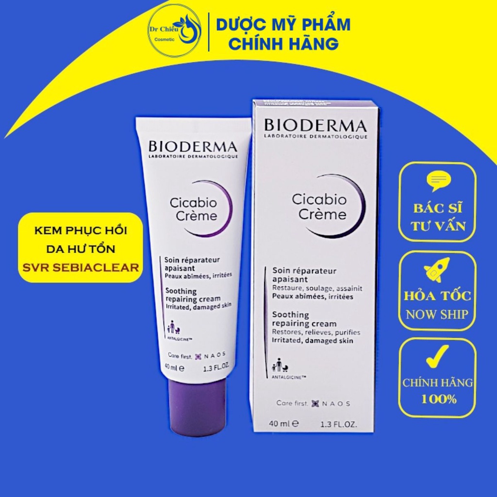 Bioderma Cicabio Crème ⚜️ CHÍNH HÃNG | CÓ TEAM ⚜️ Kem phục hồi da tổn thương Bioderma Cicabio Crème - 40ml