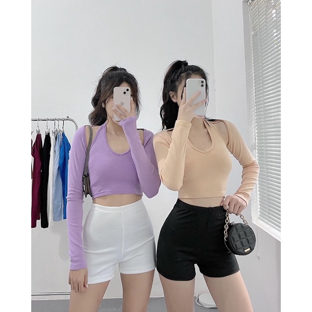 BOW CROPTOP ⚡️New⚡️Áo croptop tay rời