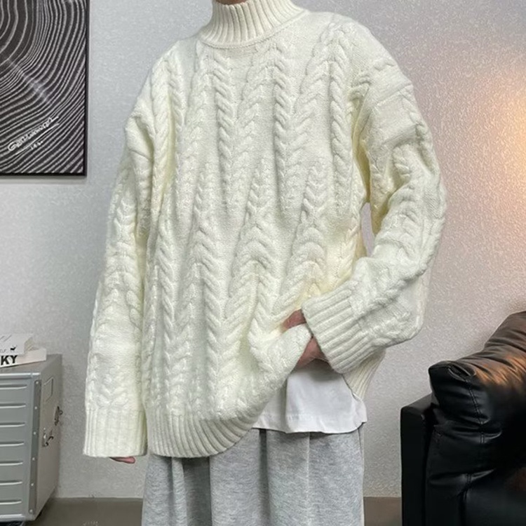 Áo sweater Cổ Tròn Dáng Rộng Màu Sắc Đơn Giản Cho Nam Giới