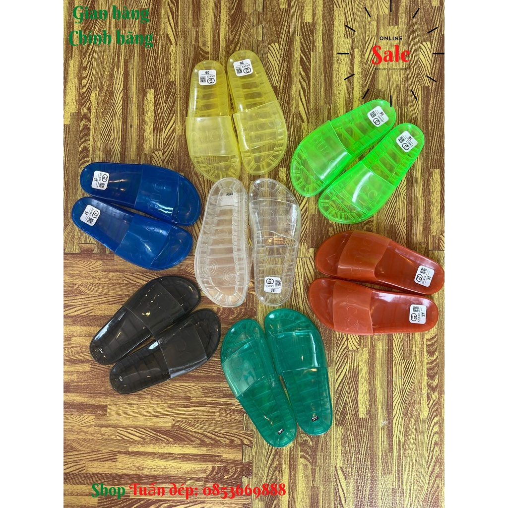 👉 👉 👉 Dép nam nữ GU,CCI trong suốt, dép lê quai ngang thời trang, sành điệu, siêu bền