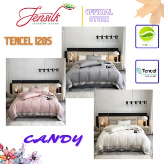 Bộ chăn ga gối 100%Tencel 120s cao cấp Phối Viền kiểu Candy, phong cách châu âu sang trọng cổ điển