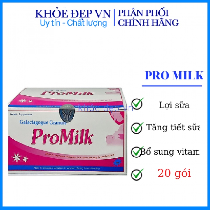 Cốm lợi sữa Promilk tăng cường sữa cho mẹ - Bổ sung dinh dưỡng cho bé – Hộp 20 gói