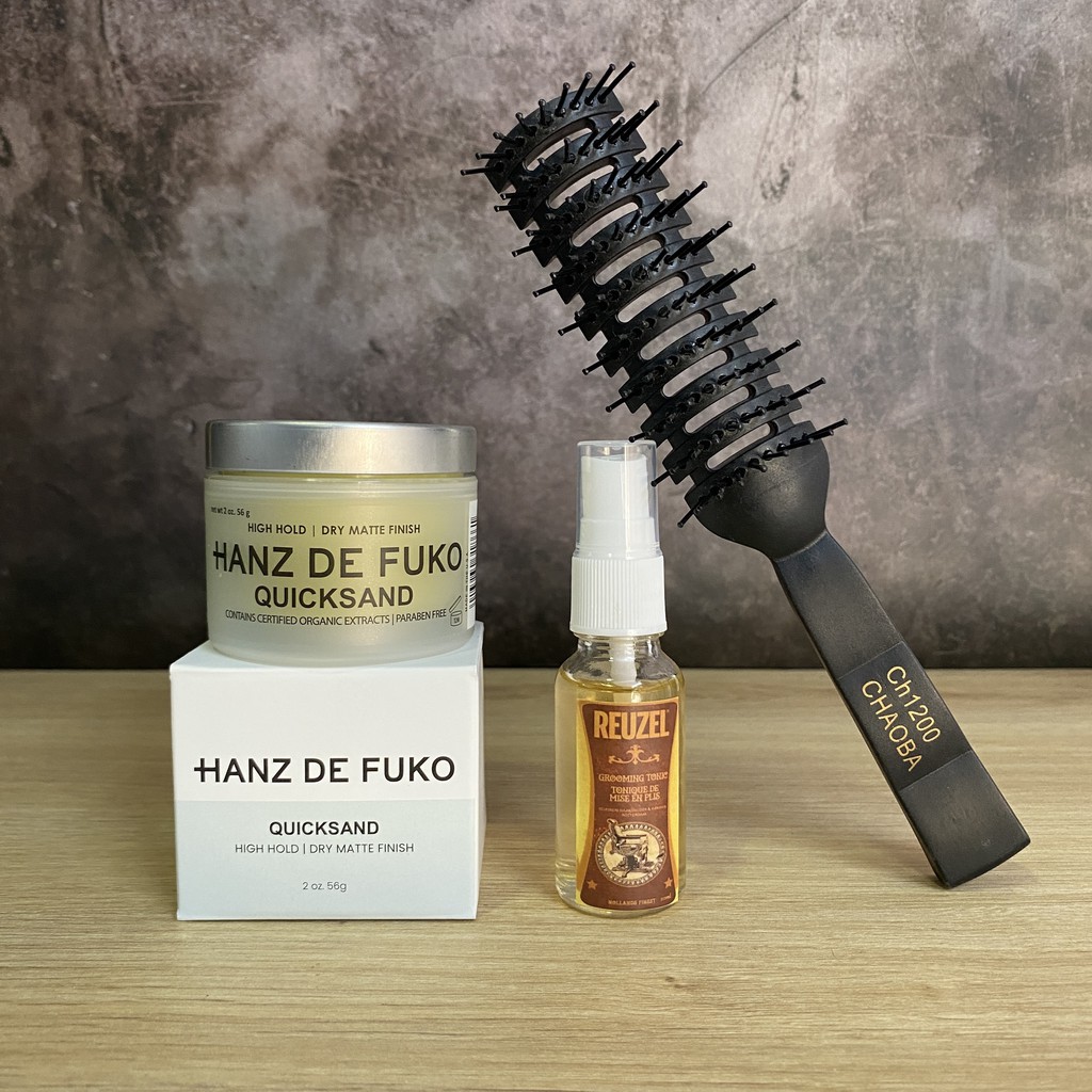 Sáp Vuốt Tóc Hanz De Fuko Quick Sand + Tặng lược + Pre-styling Reuzel Tonic 20ml