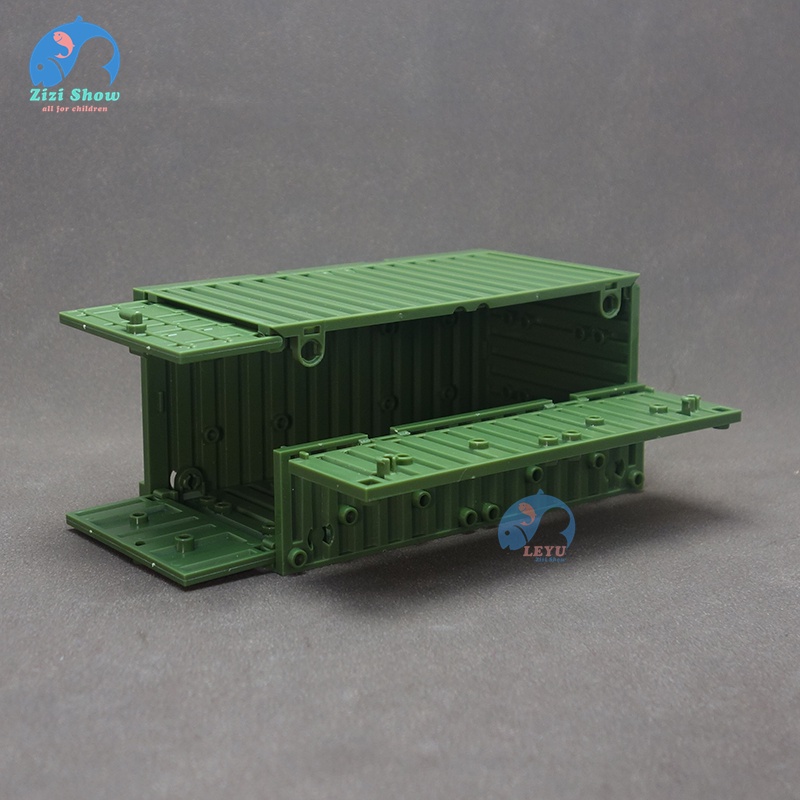 Leyu moc Khối Lắp Ráp Mô Hình Cảnh Sát container Mini